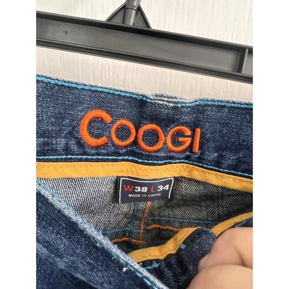 Coogi Jeans Mens 38x34 Blue Denim Y2K Embroidered Deer Baggy Streetwear Casual
